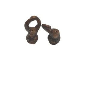 Vintage Ceramic Monkey Salt and Pepper Shakers Set Brown Glazed Japan Figurines